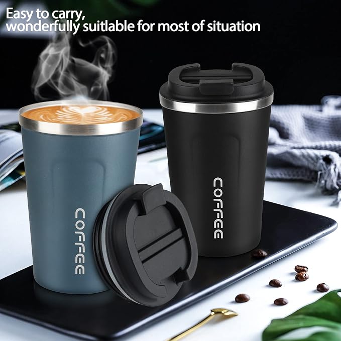 CS COSDDI 12 oz Stainless Steel Vacuum Insulated Tumbler - Coffee Travel Mug Spill Proof with Lid - Coffee Cups for Keep Hot/Ice Coffee,Tea and Beer