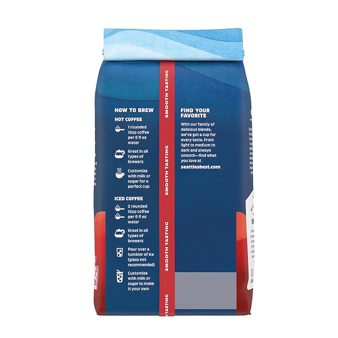 Seattle’s Best Coffee, Medium Roast Ground Coffee, House Blend, 100% Arabica, 1 Bag (12 oz)