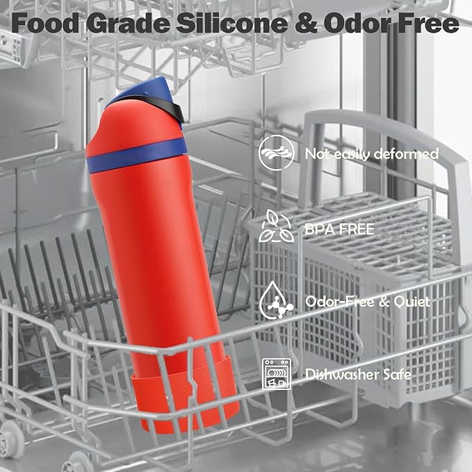 2PCS Silicone Boot for Owala 24oz FreeSip Water Bottle, Anti-Slip Scratch-Resistant Bottom Sleeve, Protective Sports Bottles Accessories, BPA-Free