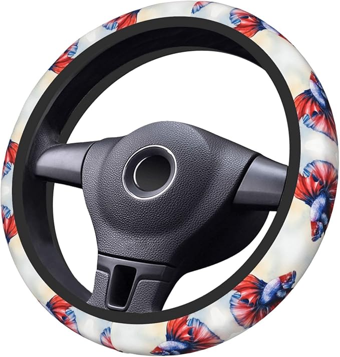Watercolors Fish Universal Fit Steering Wheel Cover for Car, Truck, and SUV, Durable Steering Wheel Protection