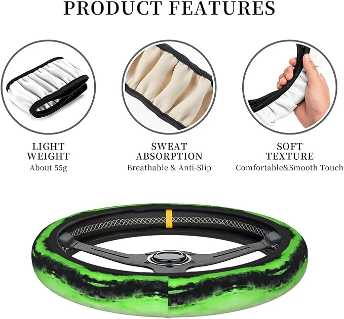 Boston Terrier Dog Neoprene Steering Wheel Covers Women Men Car Accessories, Universal 15 Inch Fit Auto, Suvs, Truck
