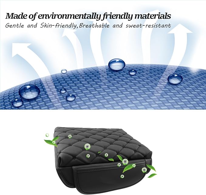 SKTU 2024 2025 2026 Cybertruck Accessories Center Console Cover for 2024 2025 2026 Tesla Cybertruck Armrest Cover Cybertruck Accessories Cybertruck Center Console Cushion (Argyle&Black Dots w/Pockets)