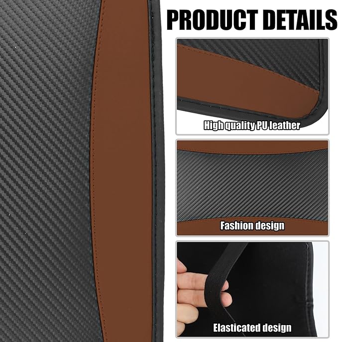 Hovom Car Center Console Cover, 12.72"×7.15" Leather Armrest Cover for Cars, Stylish Auto Armrest Cushion Pad, Anti-Scratch Vehicle Arm Rest Protector, Universal Interior Car Accessories (Coffee)
