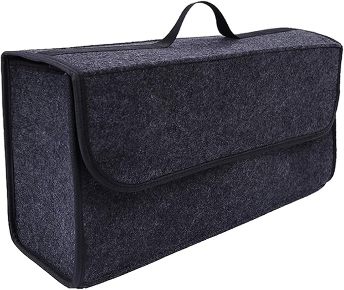 Car Storage Bag, Car Soft Storage Box Trunk Bag Travel Storage Organizer Holder Car Accessories Deep Grey