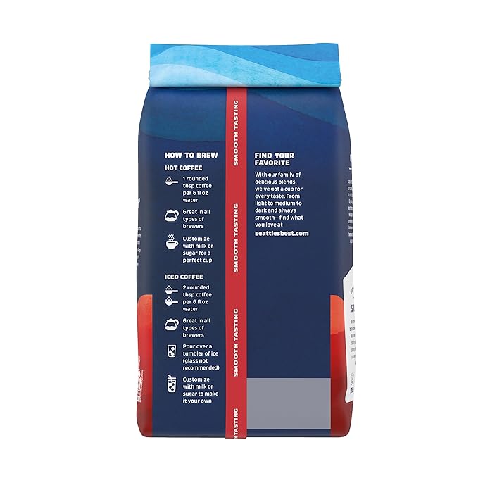 Seattle’s Best Coffee, Dark Roast Ground Coffee, Post Alley, 100% Arabica, 6 Bags (20 oz Each)