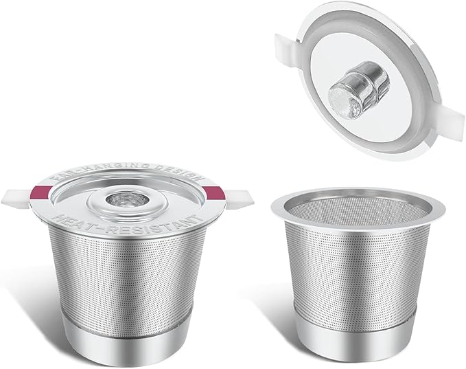 2 Pack Reusable K Cups Coffee Filter Campatible with Keurig 1.0 and 2.0 Coffee Machine,Stainless Steel Reusable Coffee Pods with Heat Resistant Handles Innovative Design