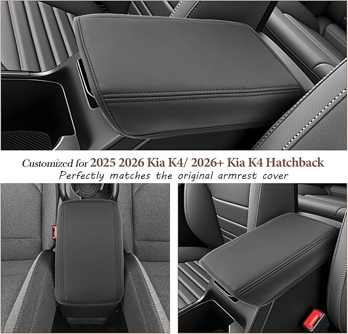 SKTU for 2026 Kia K4 Hatchback Center Console Cover for 2025 2026 Kia K4/ 2026+ Kia K4 Hatchback Armrest Cover Kia K4 2025 2026 Accessories Soft Console Cushion 2026 K4 Hatchback Seat Box Pad