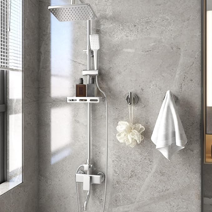 8 Pack Bath Towel Hooks, Wall Mount Towel Holder Chrome Finish Towel Rack, Heavy Duty Robe Coat Loofah Hooks for Shower, Kitchen,Hotel, Pool Tile, Brick Modern Style Decor Wall Hooks
