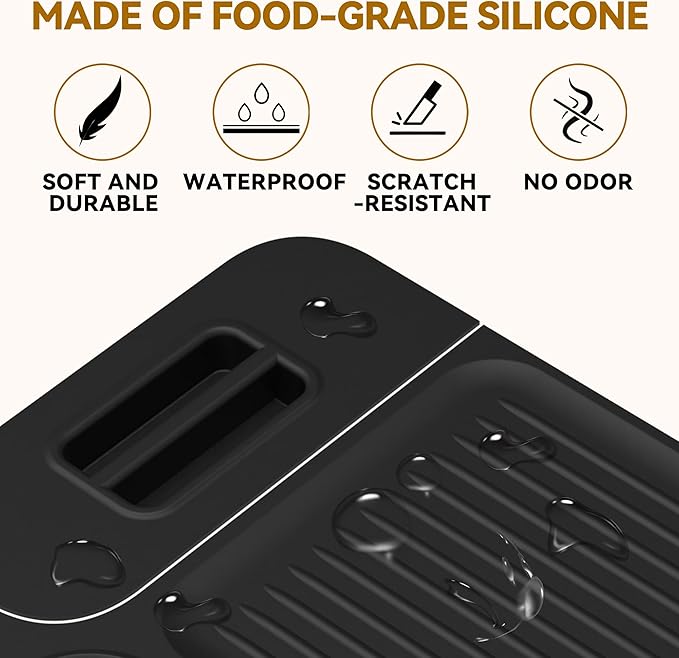 3-in-1 Silicone Coffee Mat + Coffee Tamper Base + Top Mat for Ninja Espresso Machine, Accessories for Ninja Luxe Cafe ES601/ES701