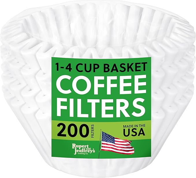 4 Cup Basket Coffee Filters (200, White)