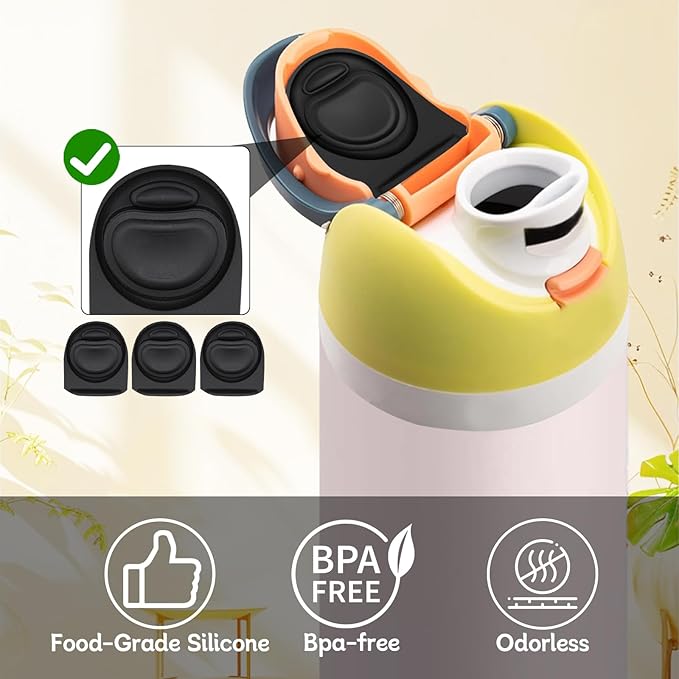 3pcs Replacement Rubber Stopper Seal Compatible with Owala FreeSip 24oz 32oz,Water Bottle Lid Cap Silicone Seal Parts for Owala 16/19/24/32/40oz Spout Gasket Mouthpiece Piece Accessories B3S4