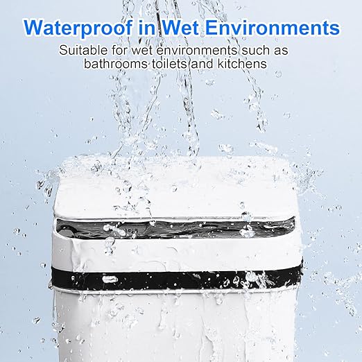 Anborry Bathroom Automatic Trash Can 3 Pack 2.2 Gallon Motion Sensor Touchless Small Slim Garbage Can with Lid Smart Electric Narrow Garbage Bin for Bedroom Living Room Office Kitchen (White)