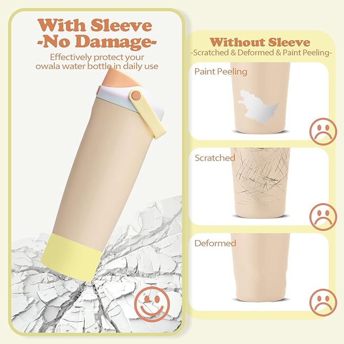 2PCS Silicone Boots for Owala 30oz & 40oz FreeSip Sway Bottles & Tumblers – Non-Slip, Scratch-Resistant, Stability Enhancer for Owala Accessories (Yuzu Yellow)
