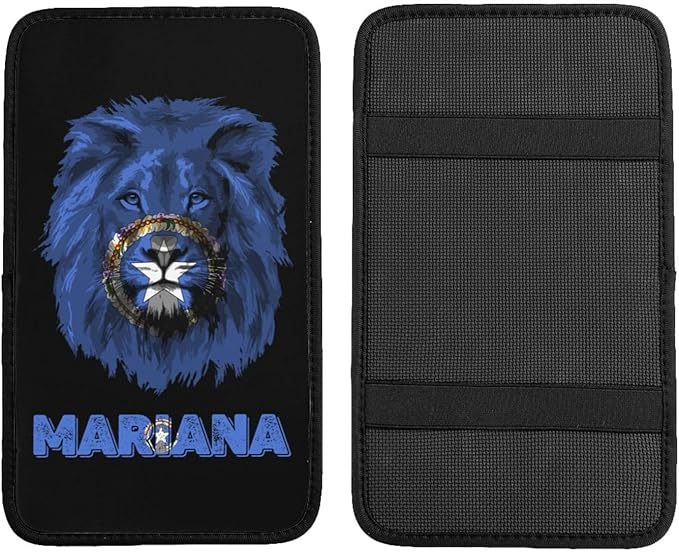 Vintage Mariana Flag Lion Head Auto Center Console Armrest Cover Car Handrail Box Cushion Pad Mat Universal Fit Most Vehicle Sedan Truck SUV Soft Comfort Decor Accessories