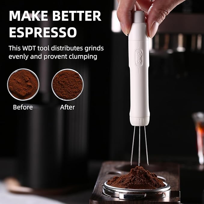 Flick WDT Espresso Distribution Tool - Magnetic Espresso Stirrer Tool with Stainless Steel Retractable Needles, Coffee Needle Distribution Stirrer for Barista