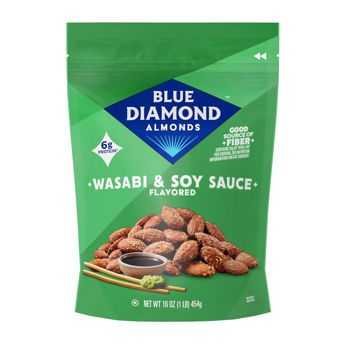 Blue Diamond Almonds Low Sodium Lightly Salted Snack Nuts, 16 Oz Resealable Bag (Pack of 1)