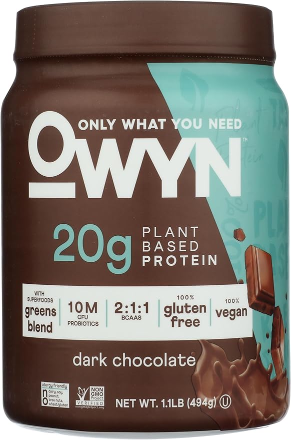 OWYN Only What You Need Plant-Based Protein Powder, Dark Chocolate, 1.17 lbs