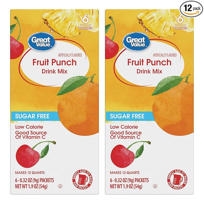 Drink Mix Bundle - 2 Pitcher Size Boxes with 6 Pitcher Packets Per Box - Low Calorie Flavorful Water Powder (2 Container Bundle, Fruit Punch)
