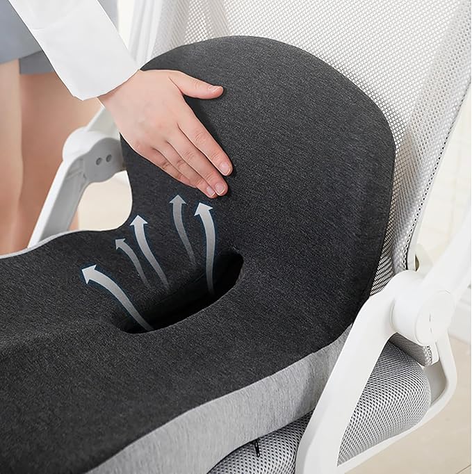 Back and Seat Cushion, Car Seat Cushion for Cars with Lumbar Support,Seat Cushion for Truck Driver, Ergonomic Memory Foam Non Slip Seat Skin with Back Support for Office Chair, Car Seat (E Type)