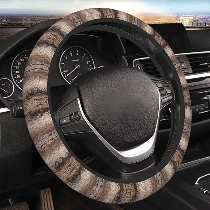 Snake Scales Car Steering Wheel Cover, 15 Inch Steering Wheel Cover Stylish Decor for Most Cars