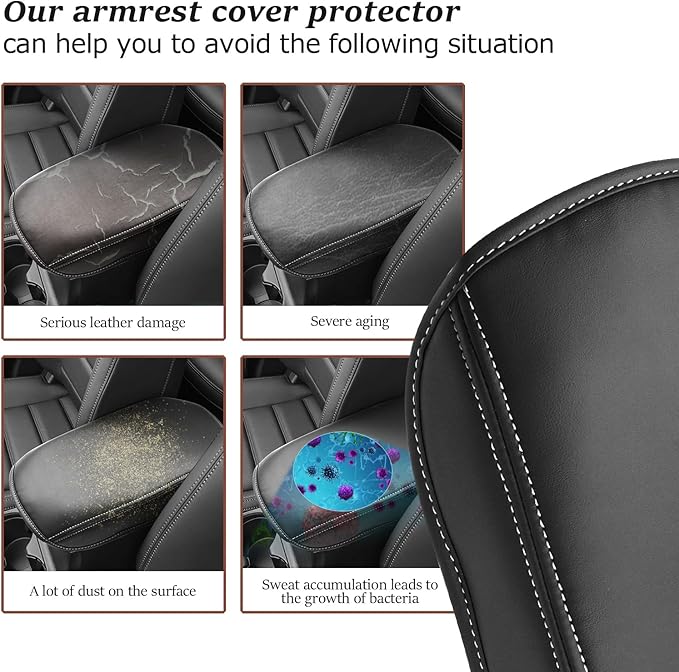 SKTU for 2017-2024 2025 Mazd a CX-5 Center Console Cover 2023 2024 2025 CX5 Central Console Armrest Pad 2025 CX-5 Seat Box Cover 2025 CX-5 Center Console Soft Cushion (White)