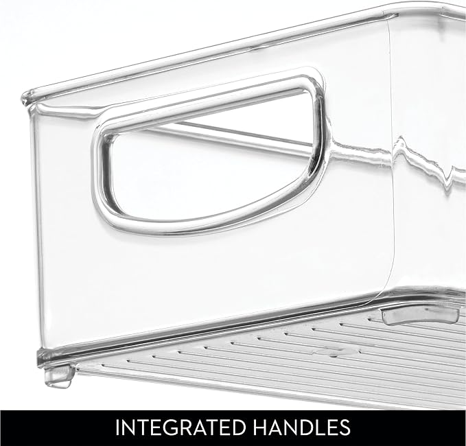 iDesign Slim Extra Long Clear Storage Bin, Narrow Stackable Organizer for Kitchen or Pantry