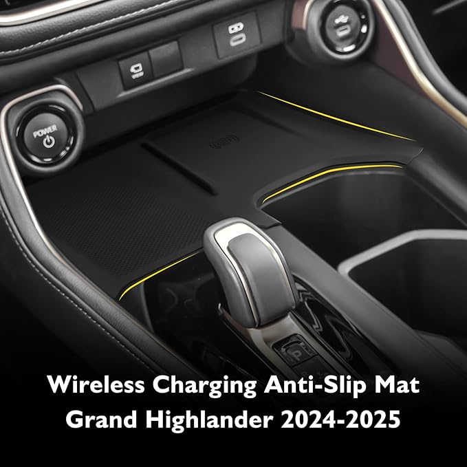 BlBLOZ Wireless Charging Anti-Slip Mat for Toyota Grand Highlander 2024 2025 2026 Accessories Silicone Anti-Slip Wireless Charger Cover Pad for Charger Protective Pad Liner