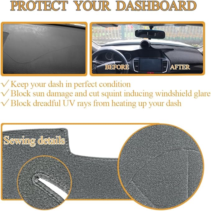 Dash Cover Mat Custom Fit for Nissan Armada 2004 2005 2006 2007/ Titan 2004-2012 no Navigation,Dashboard Cover Cap Pad Carpet (Dark Gray) Y59