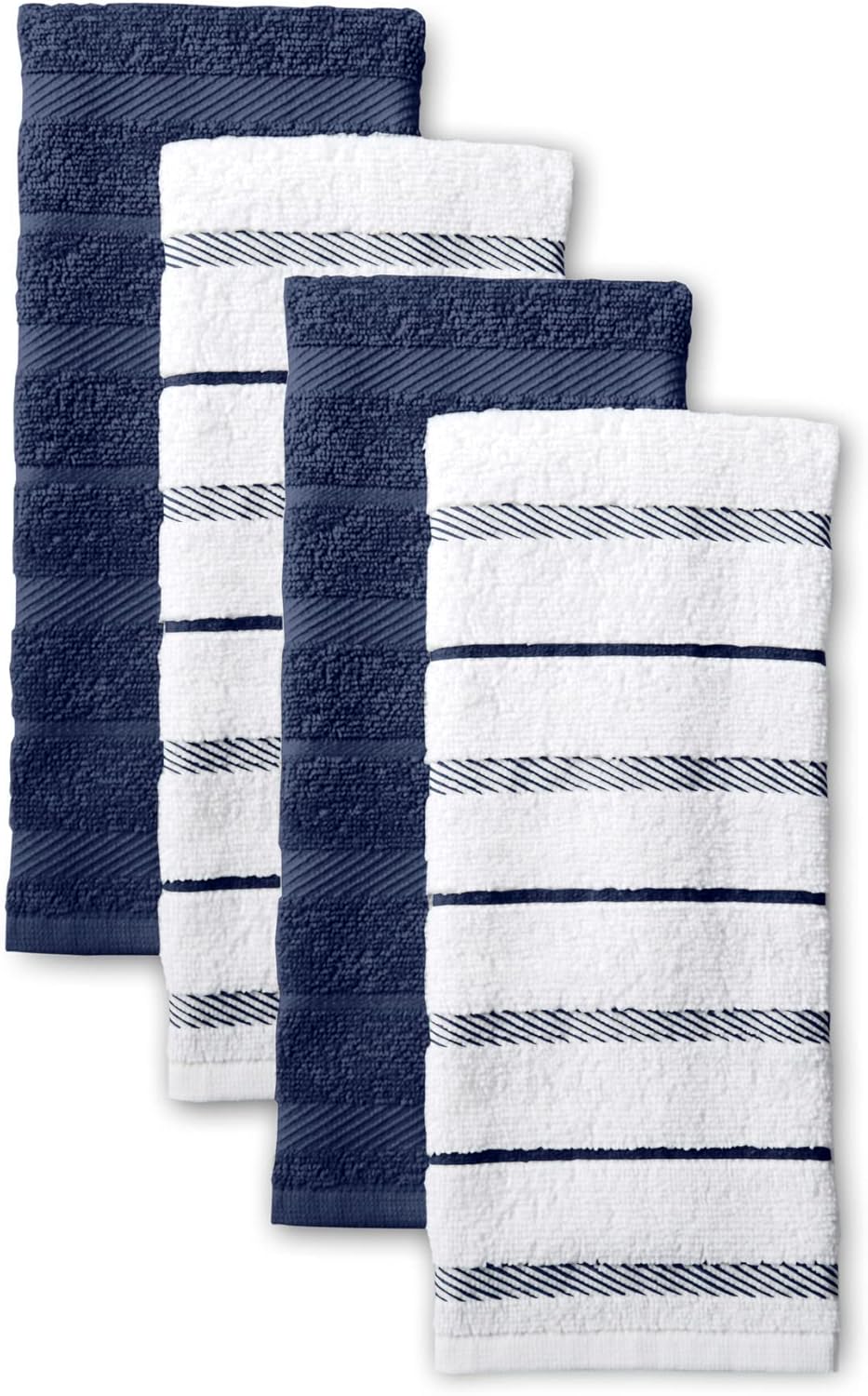 KitchenAid Albany Kitchen Towel 4-Pack Set, Milkshake Tan/White, 16"x26"