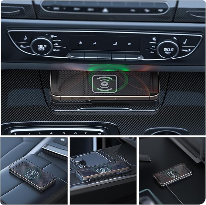 Wireless Charging Pad for Car for Genesis GV60 Magma Concept, 20W Fast Qi Car Ultra-Slim Wireless Charger Mat Non-Slip Silicone Dashboard Charging Pad,Type-c