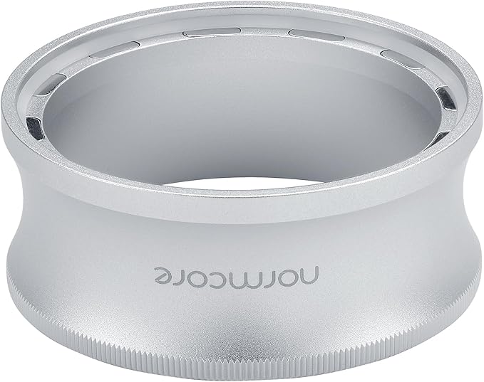 Normcore 54mm Magnetic Dosing Funnel V2, Espresso Coffee Dosing Ring, 28mm Anodized Aluminum with 14 Neodymium Magnets Fits Breville Sage 54mm Portafilter, Silver