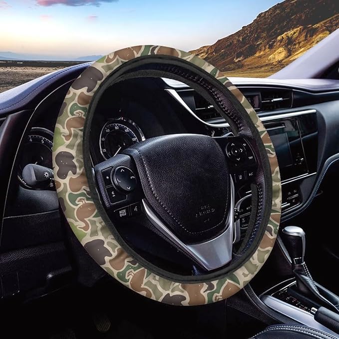 SEANATIVE Duck Camouflage Car Steering Wheel Cover Universal Car Accessory for Diverse Cars Neoprene Dust Cover for Steering Wheel