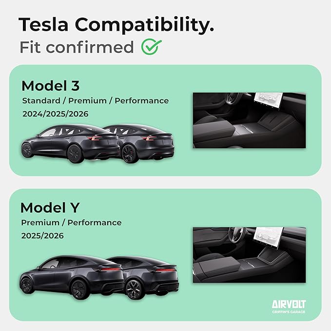 Ultra-Thin Wireless Charging Pad [Unobstructed Charging] Protective Silicone Cover for Tesla Model 3 Highland & Model Y Juniper – Black