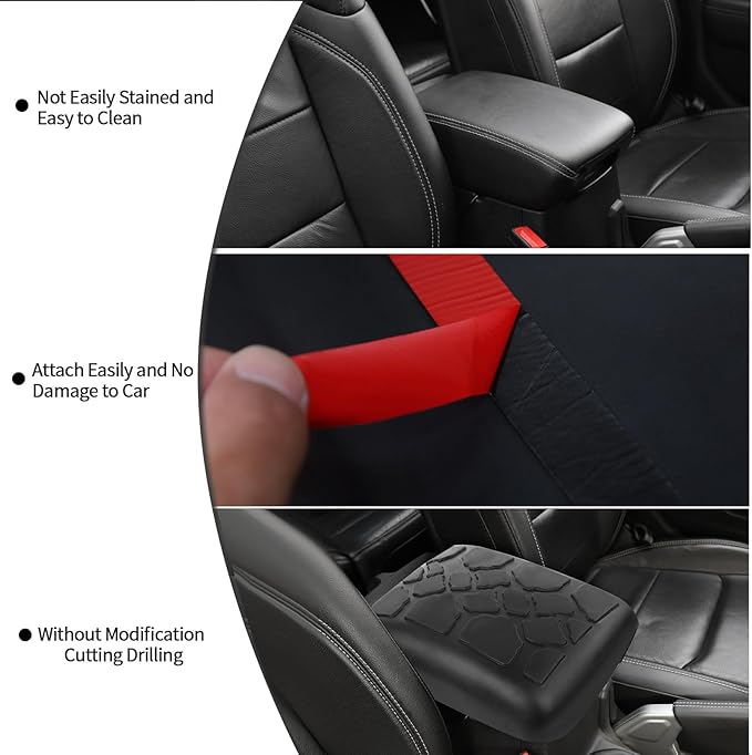 Center Console Armrest Cover Fit for 2018-2024 Jeep Wrangler JL JLU & Jeep Gladiator JT, Armrest Storage Soft Mat Pet Antiscrach Mat Cover