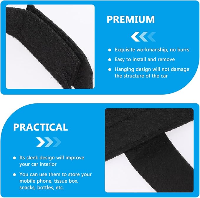 Felt Backseat Storage Bag 2Pcs Set Car Organizer Hanging Pouch Auto Seats Storage Pockets and Travel Use