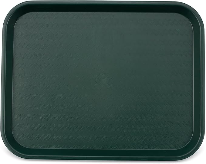 Carlisle FoodService Products Cafe Plastic Fast Food Tray for Cafeteria, 14" x 18", Green (Pack of 2)