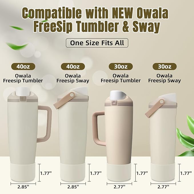 2PCS Silicone Boot Compatible with Owala 30oz & 40oz FreeSip Sway Bottles & Tumblers, Protective Anti-Slip Bottom Cover Sleeve for Freesip Sway Tumbler