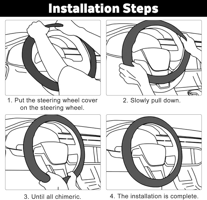 1 Pack Car Breathable Steering Wheel Cover, Wear Resistant Steering Wheel Sleeve, Carbon Fiber Non-Slip Steering Wheel Protector, Four Seasons Universal Steering Wheel Set