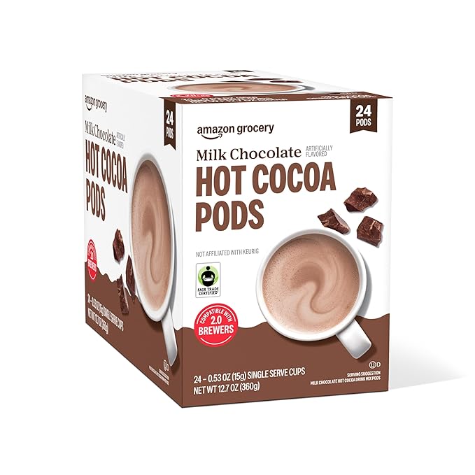 Happy Belly Hot Cocoa Pods, Milk Chocolate, 24 Count