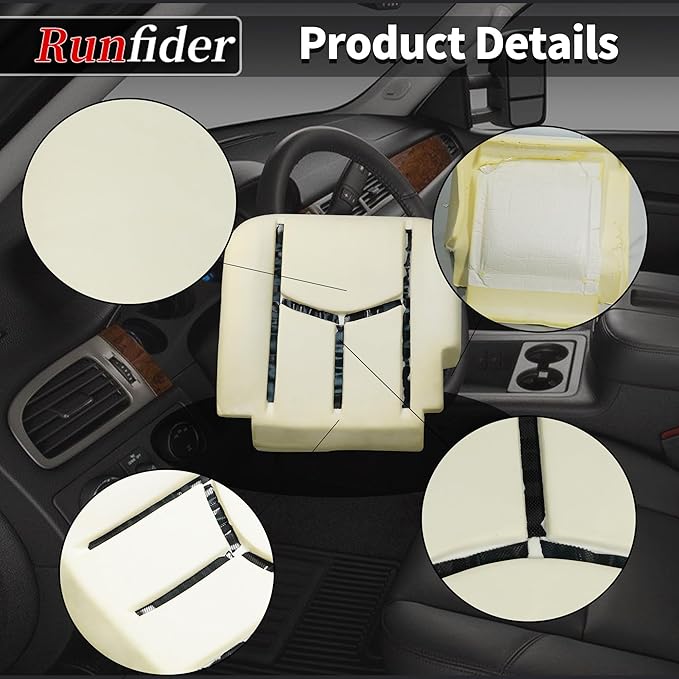 Driver Side Bottom Replacement Seat Foam Cushion Seat Foam Pad Compatible with Chevy Avalanche Silverado Suburban Tahoe GMC Sierra Yukon 2003 2004 2005 2006