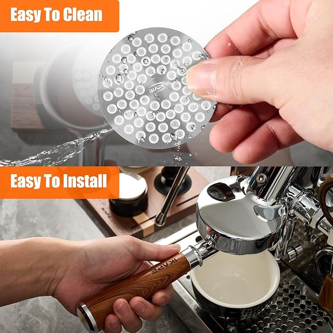 IKAPE 51mm Espresso Puck Screen, Food-grade 316 Stainless Steel Coffee Puck Screen-Ultra-thin, Ultra-light, Resusable Coffee Ground Filter Designed for Professional Baristas