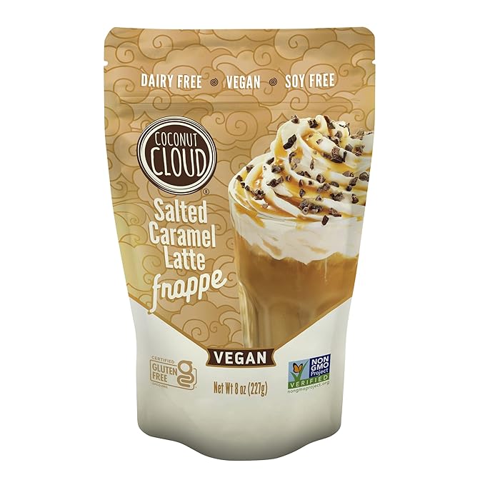 Coconut Cloud Frappe: Dairy-Free Salted Caramel Latte | Frozen Blended Iced Drink | Easy to Make, Enjoy your Favorite Coffee House Drink at Home (Vegan,Gluten-Free,Natural, Delicious, Creamy), Makes 6