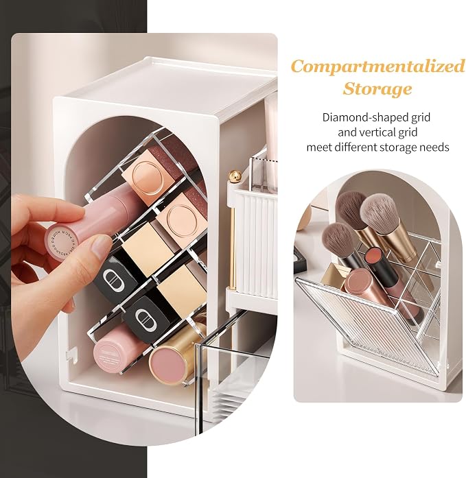 Modular Makeup Organizer, Clear Acrylic Cosmetic Storage Box with Drawer, Vanity Countertop Organizer for Makeup, Skincare and Beauty Accessories – Multiple Styles