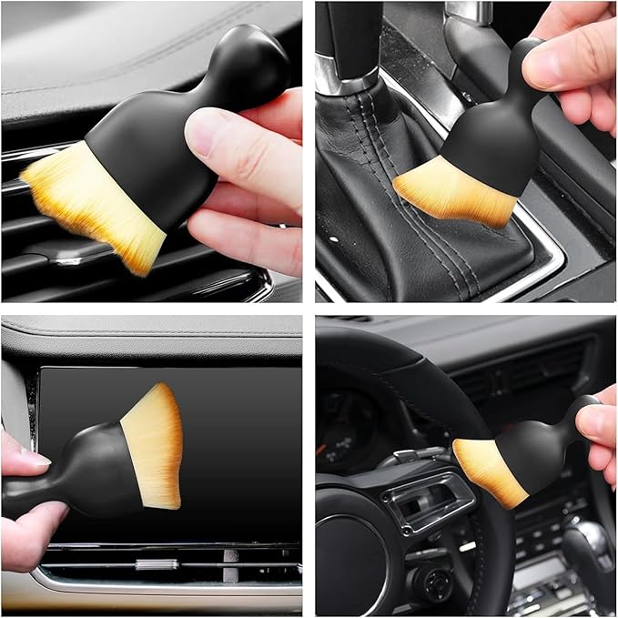 Car Interior Dust Brush, Car Detailing Brush, Soft Bristles Detailing Brush Dusting Tool for Automotive Dashboard, Air Conditioner Vents, Leather, Computer,Scratch Free (1)