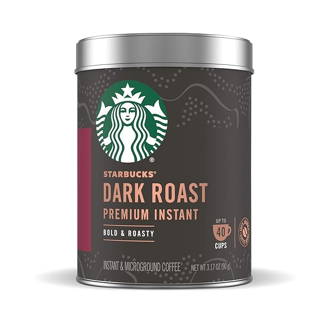 Starbucks Premium Instant Coffee — Dark Roast — 100% Arabica — 1 Tin (up to 40 cups)
