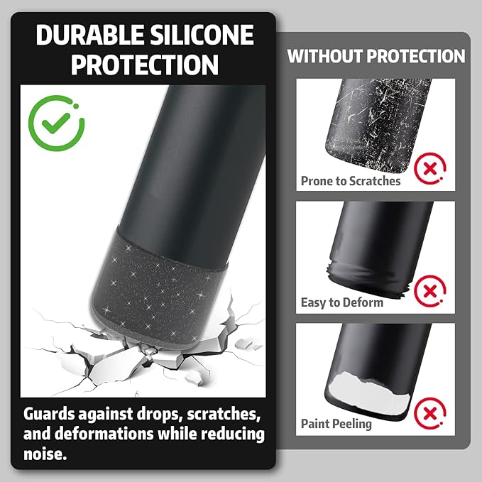 Silicone Boot for Owala 40oz Water Bottle – Anti-Slip Protective Cover, Bottle Boot, Base Cover Compatible with FreeSip, Sleeve for Stainless Steel Tumblers (Glitter Black, 40OZ)