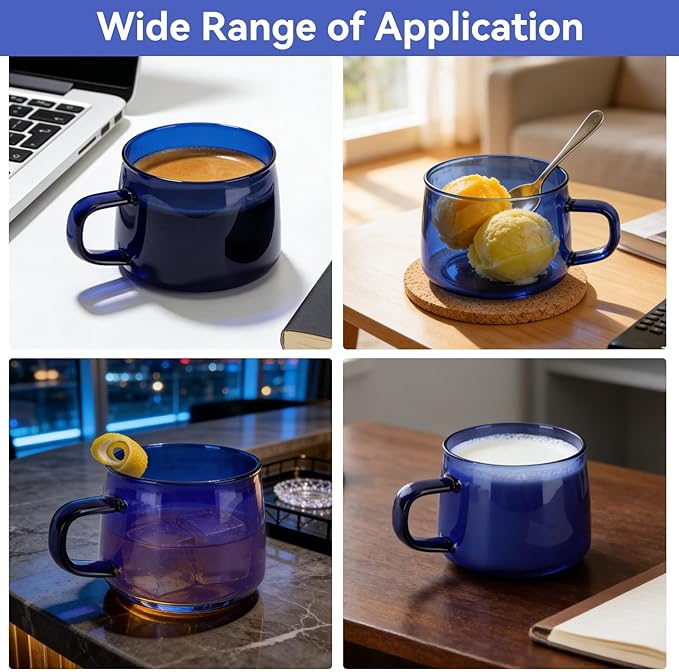 Clear Coffee Mug, Clear Double Wall Glass Coffee Mugs with Handles, Insulated Clear Coffee Cup for Hot Cold Drink, Latte, Tea, Cappuccino, Hot Chocolate, 3 X 2.6 Inches