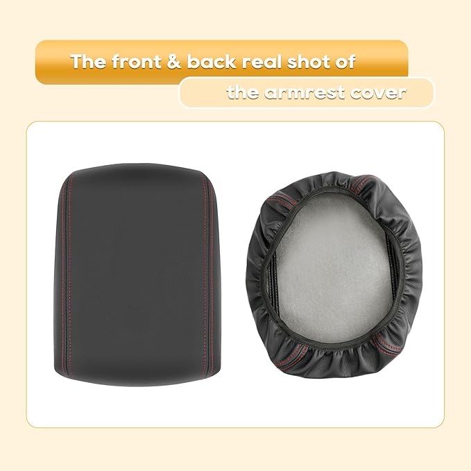 Armrest Cover for 2024-2026 Ford Explorer All Trim Models 2024 2025 2026 Ford Explorer Accessories Center Console Cover Arm Rest Protector Middle Lid Pad Protector PU Leather, Anti-Scratch,Non-Slip
