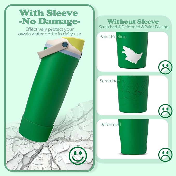 2PCS Silicone Boots for Owala 30oz & 40oz FreeSip Sway Bottles & Tumblers – Non-Slip, Scratch-Resistant, Stability Enhancer for Owala Accessories (Putting Green)