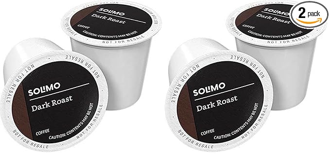 Amazon Brand - Solimo Dark Roast Coffee Pods, Compatible with Keurig 2.0 K-Cup Brewers 100 Count(Pack of 2)